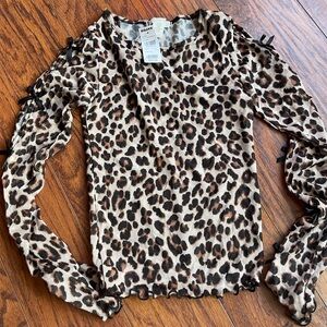 Tilly's Brown Leopard Print Top